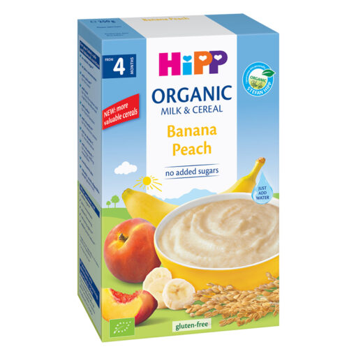Bột ăn dặm HiPP dinh dưỡng sữa chuối đào (250g)